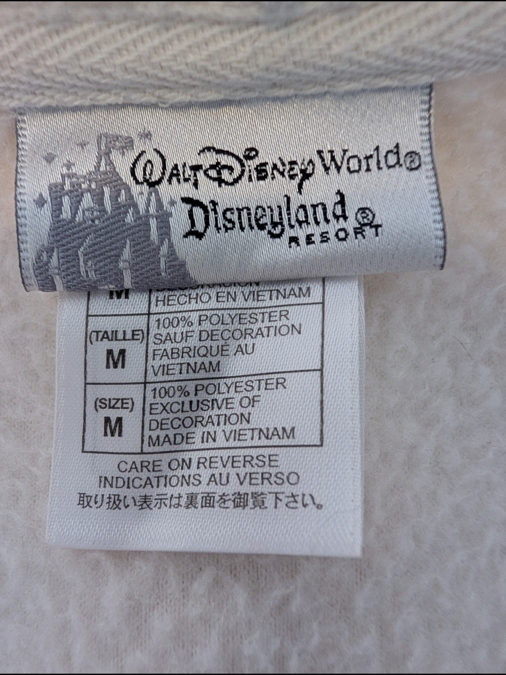 Disney Cream Hooded Mickey Fleece Jacket with Embroidered Disneyland - Picture 3 of 3